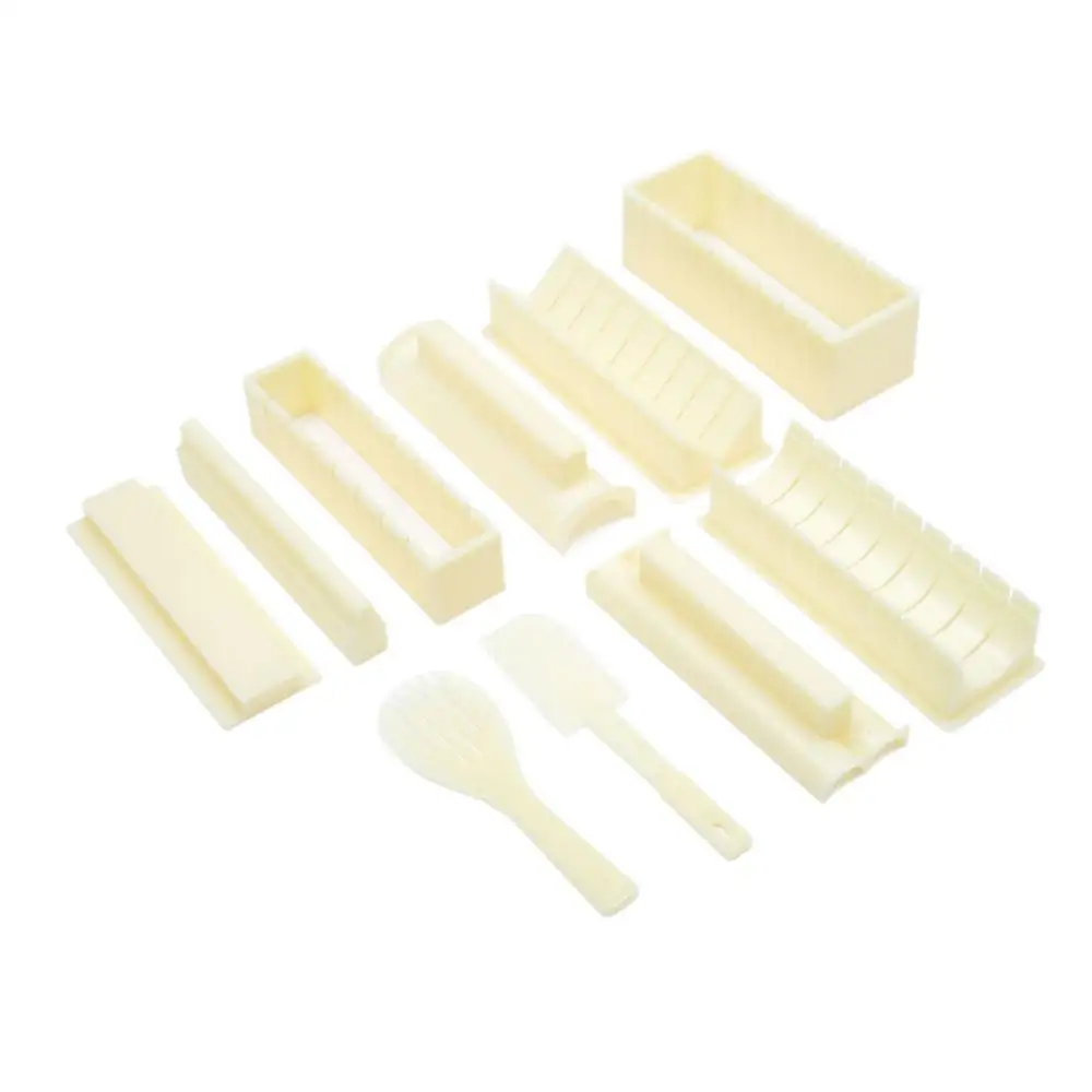 Complete Sushi Maker Tool Set DIY Rice Ball Mold Square Heart Round Shape Kitchen Utensils Easy Food Rolling Equipment