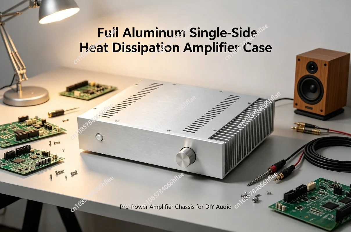 3207S Full Aluminum Single Side Heat Dissipation Amplifier Chassis DIY Audio Preamp Enclosure Case