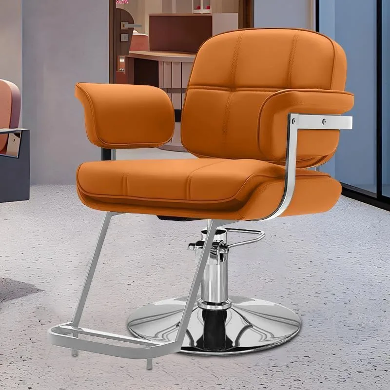 Armchair Aesthetic Barber Chair Fashionable Professional Floor Mat Barber Chair Barbershop Comfortable Stylist Chair Furniture