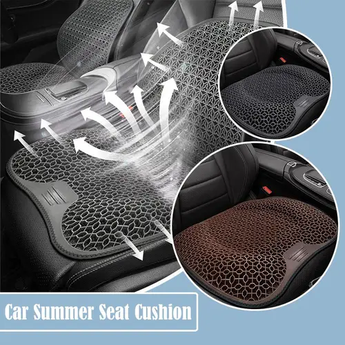 Imagen 2 del producto Cojín para asiento de coche de verano, cojín refrescante de seda helada con Gel de panal de silicona, cómodo y fresco para las cuatro estaciones