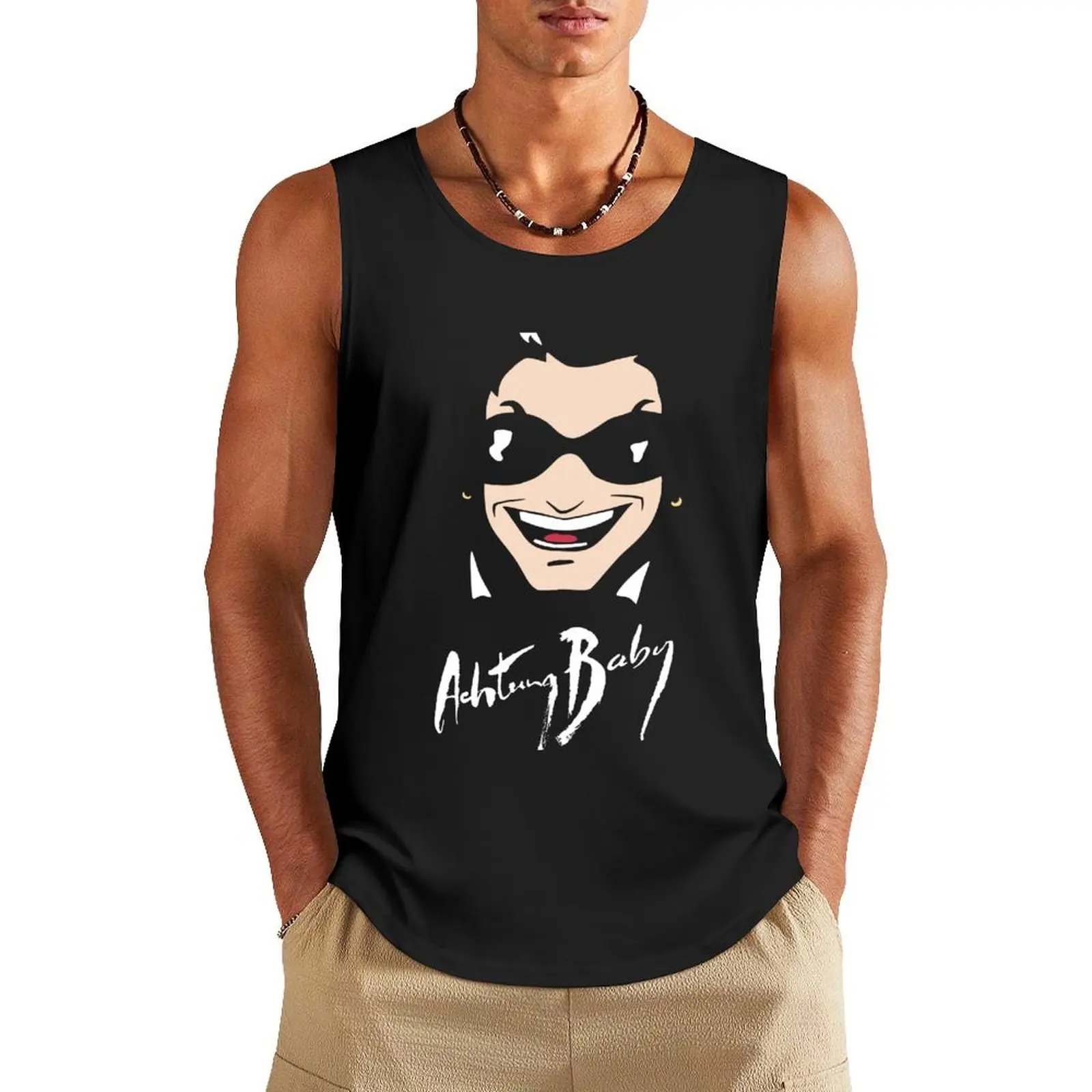 Bono is The Fly Tank Top t-shirt for men sleeveless vests sleeveless gym shirts male