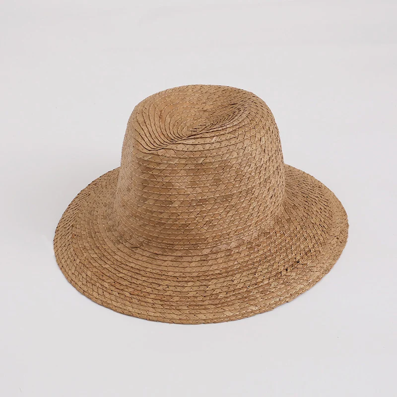 New High Grade Large Size Panama Straw Hat Retro Jazz Hat Summer Women Beach Vacation Dress Men Punk Style Western Cowboy Hat