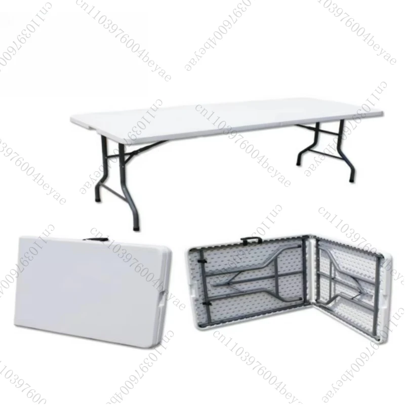 Heißer Verkauf, quadratisch, tragbar, 1,8 m, 180 cm, HDPE-Kunststoff, weiß, rechteckig, Klapptisch mit pulverbeschichteten Stahlbeinen für BBQ-Camping
