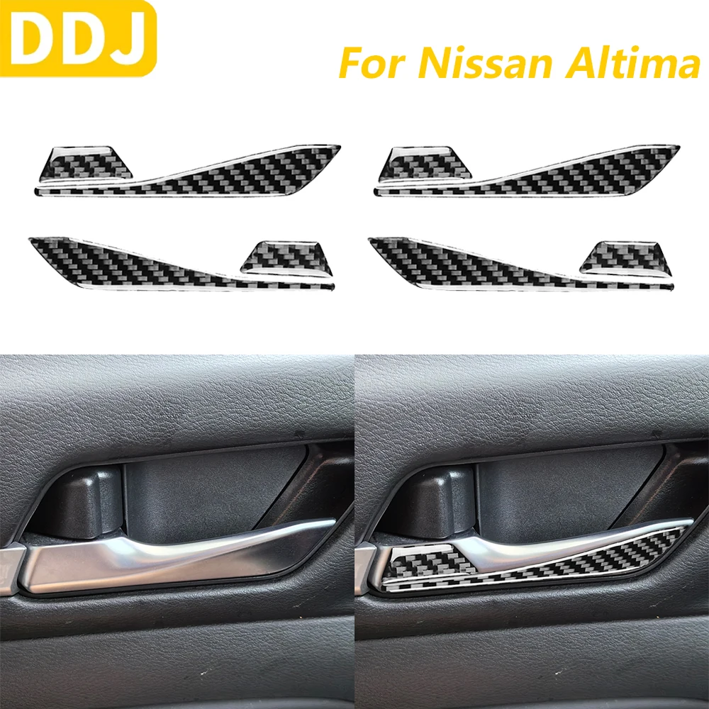 

For Nissan Altima 2019-2025 Carbon Fiber Inner Door Handle Switch Panel Trim Cover Car Accessories Interior Decoration Sticker