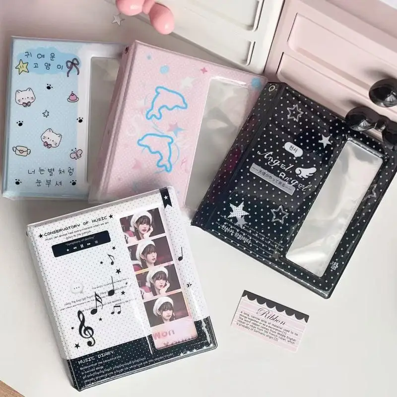 2x6 Inch Photo Strips Bookmark 20 Pcs 4x6 4R Photo Holder Cartoon Four Grid 4 Cuts Album Photo Card Collection Book For 40 Pcs