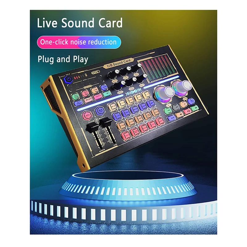 

A68Z GAX-N8 Professional Recording Sound Card Bluetooth PC Mobile Phone Live Broadcast Sound Card Mixer Set Support 48V Mic