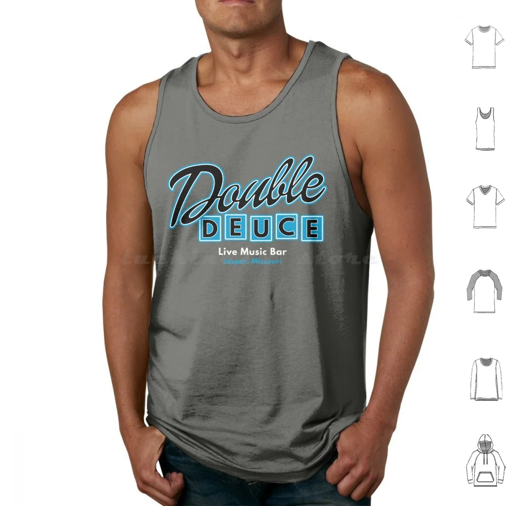Double Deuce Tank Tops Print Cotton Logo Retro Movie Film Fictional Restaurant Bar Live Music Music Double Deuce