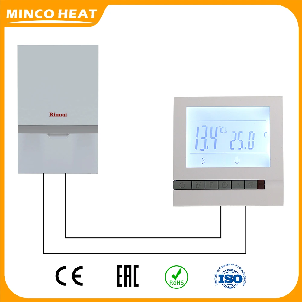 Minco Heat New Button Version Gas Boiler Battery Powered Heating Warm Floor Controller