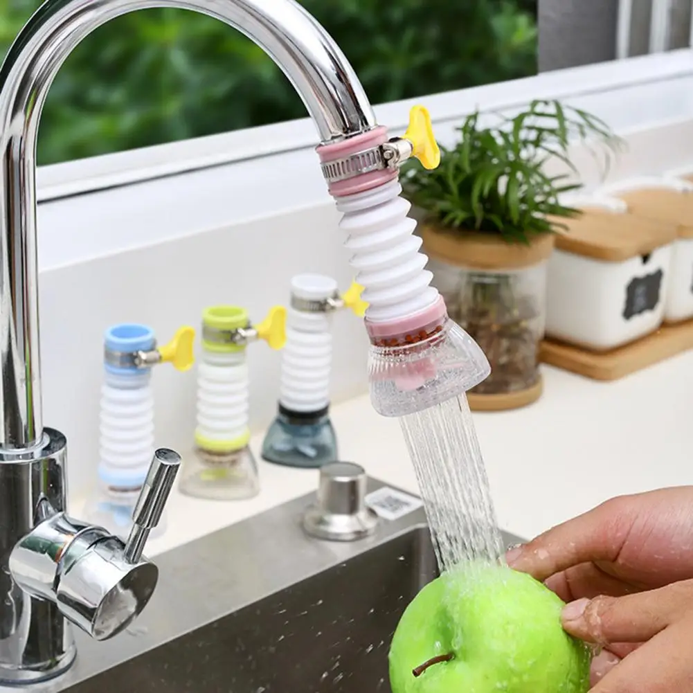 Flexible Kitchen Faucet Tap Extender Splash-Proof Water Filter Outlet Head Water Saving Sprayer Filter Diffuser Plastic Aerators