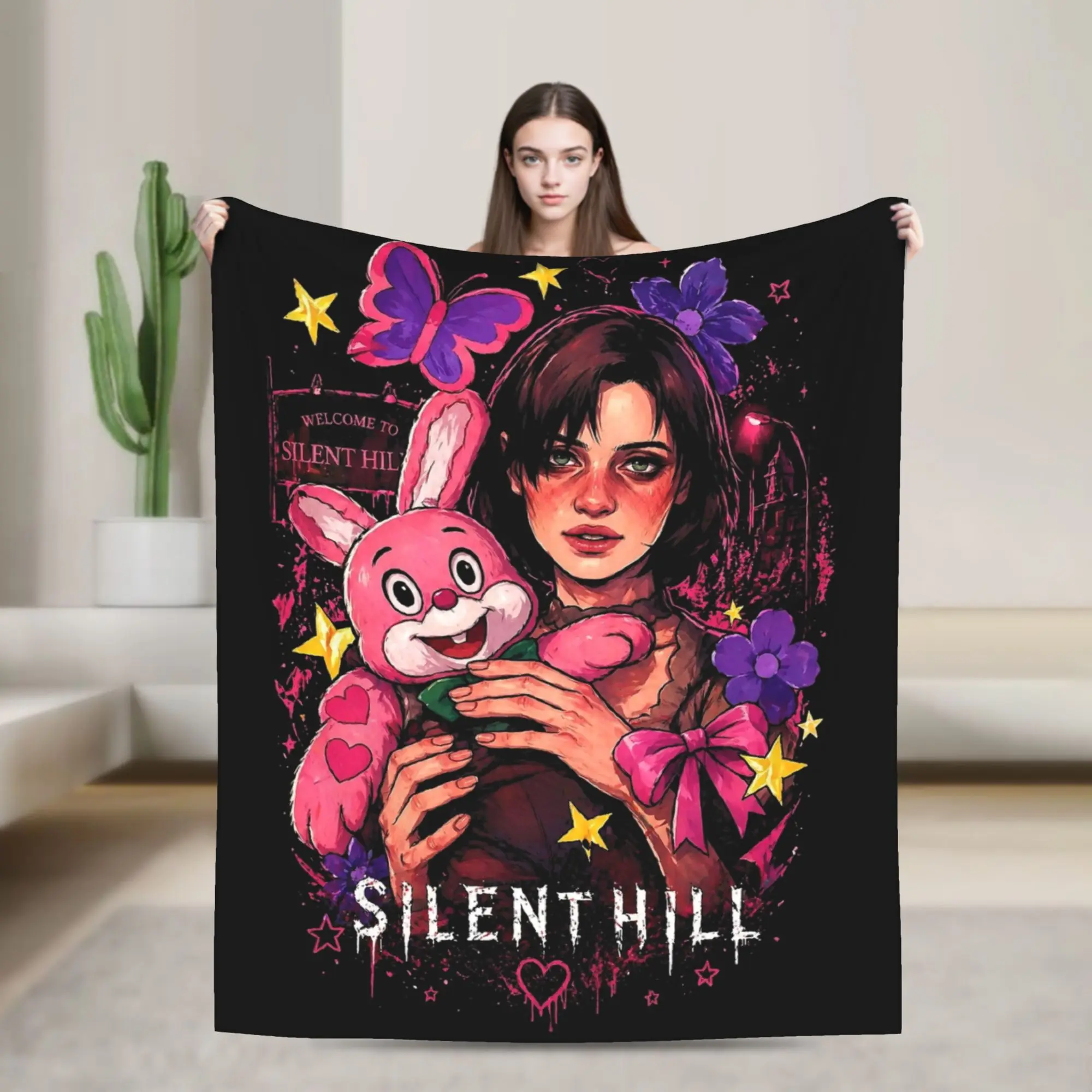 Silent Hill F Blankets Flannel Textile Decor   Multifunction Lightweight Throw Blanket for Bedding Travel Rug Piece