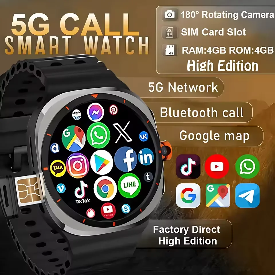 

For Samsung U8 Ultra 4G Smart Watch Men Women Luxury WIFI Watches Independence SIM Card GPS NFC Rotating Camera Sport Smartwatch
