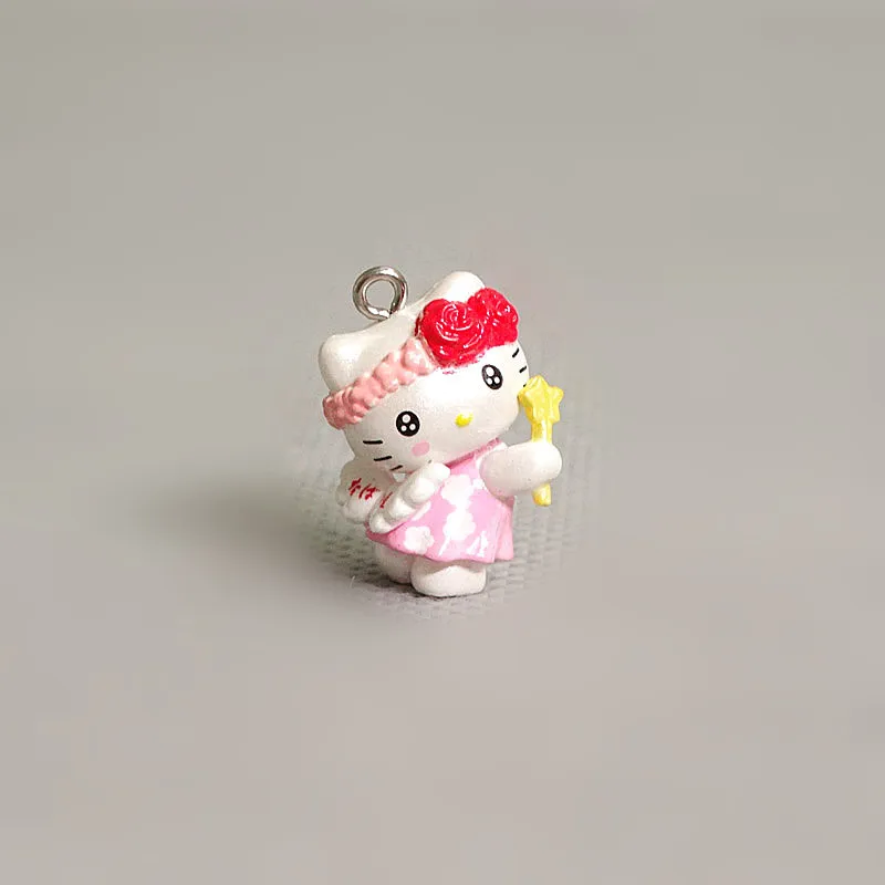 Sanrio Anime Figures Hello Kitty Mymelody Mini Kawaii KT Cat accessori fai da te ciondolo bambola modello giocattoli decorazione Desktop regalo per bambini