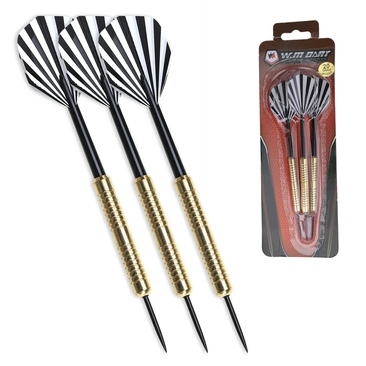 WINMAX Good Quality  20G/22G Brass Barrels Steel Tip Darts Set for Bristle & Paper Dartboard