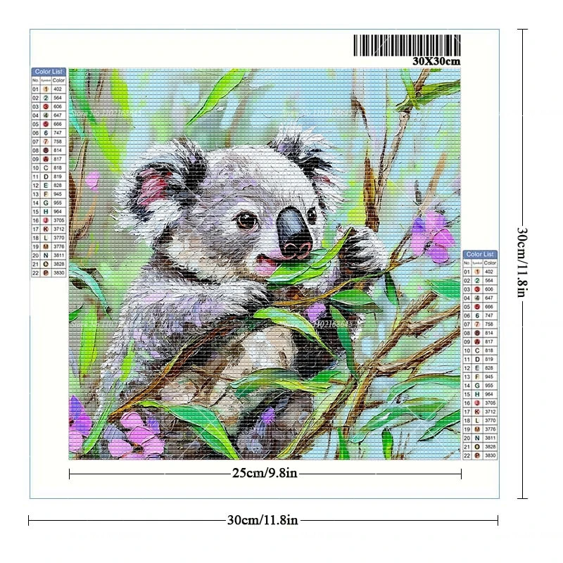 5d Diamond Art Supplies Animal Koala New Arrivals Diamond Painting Kit Eucalyptus Cross Stitch Arts And Crafts For Kids 30X30