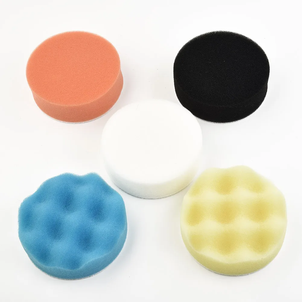 50pcs 3 Inch/75mm Diameter Polishing Sponge For Pads Discs Car Cleaning Waxing Tool Orange Yellow Blue White Black Car Repair