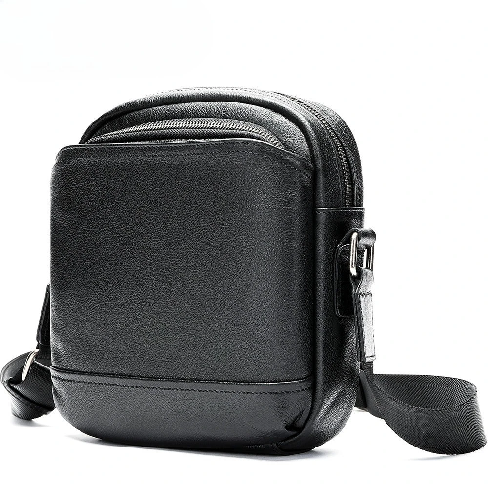 Trendy Men's Leather Crossbody Bag - Minimalist Vertical Shoulder Purse, Premium Top Layer Cowhide Sling for Daily - view 5