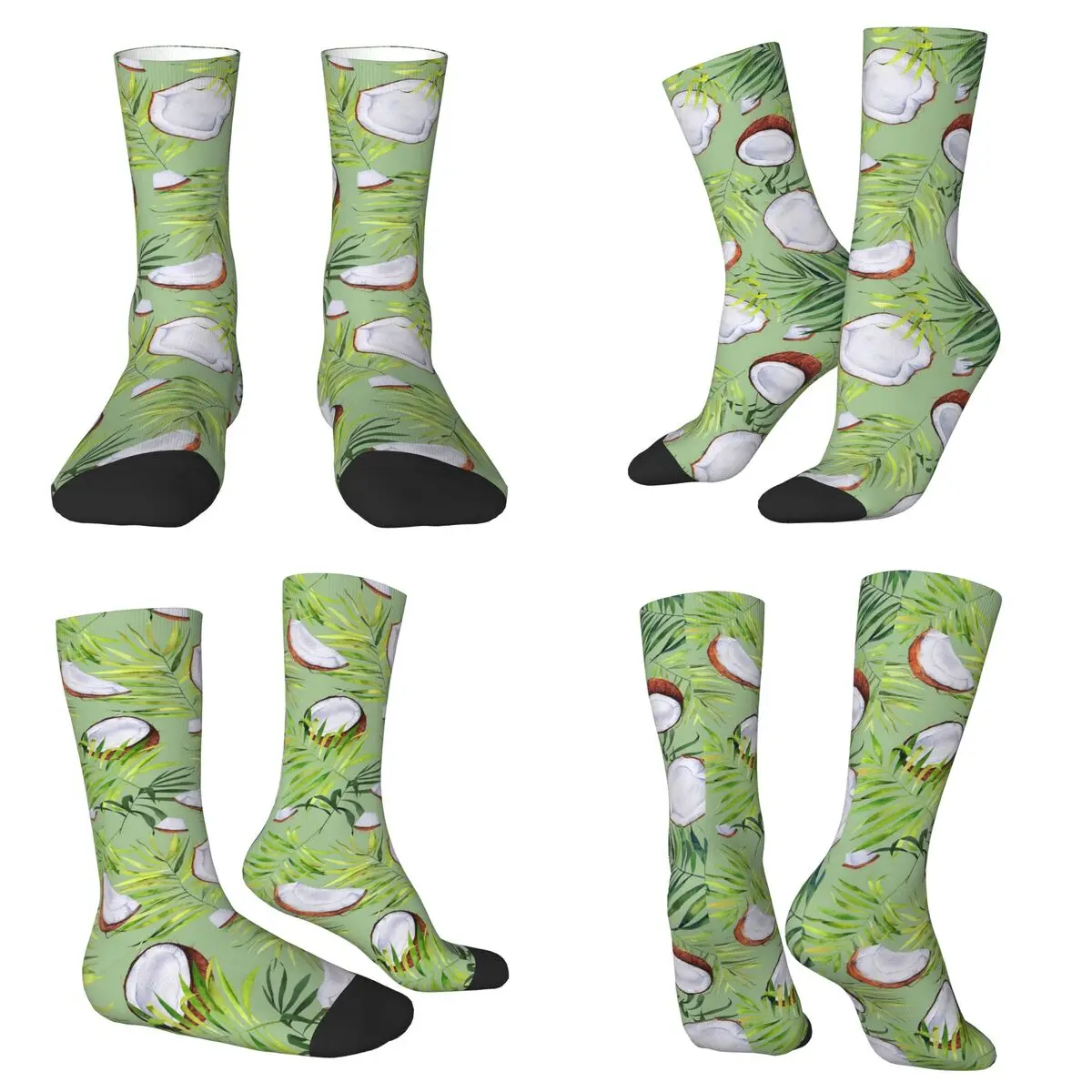 Coconut Milk Drink Element Socks Harajuku Sweat Absorbing Stockings All Season Long Socks for Man Woman Valentine's Day Gifts