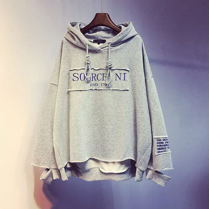 

Spring Autumn Thin Letter Hoodie Women's Casual Comfortable Cotton Polyester Blend Long Sleeve T-Shirt Style Hooded Jacket