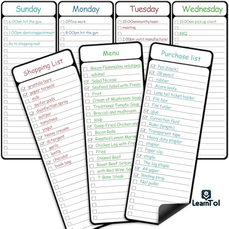 7Pcs Magnet List Magnetic To Do List For Fridge Whiteboard To Do List Daily Planner Dry Erases To Do List Magnetic Erase Board