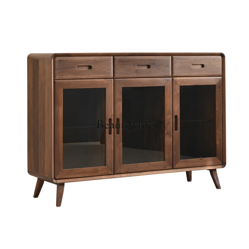 

North American black walnut home wall locker simple modern wine cabinet