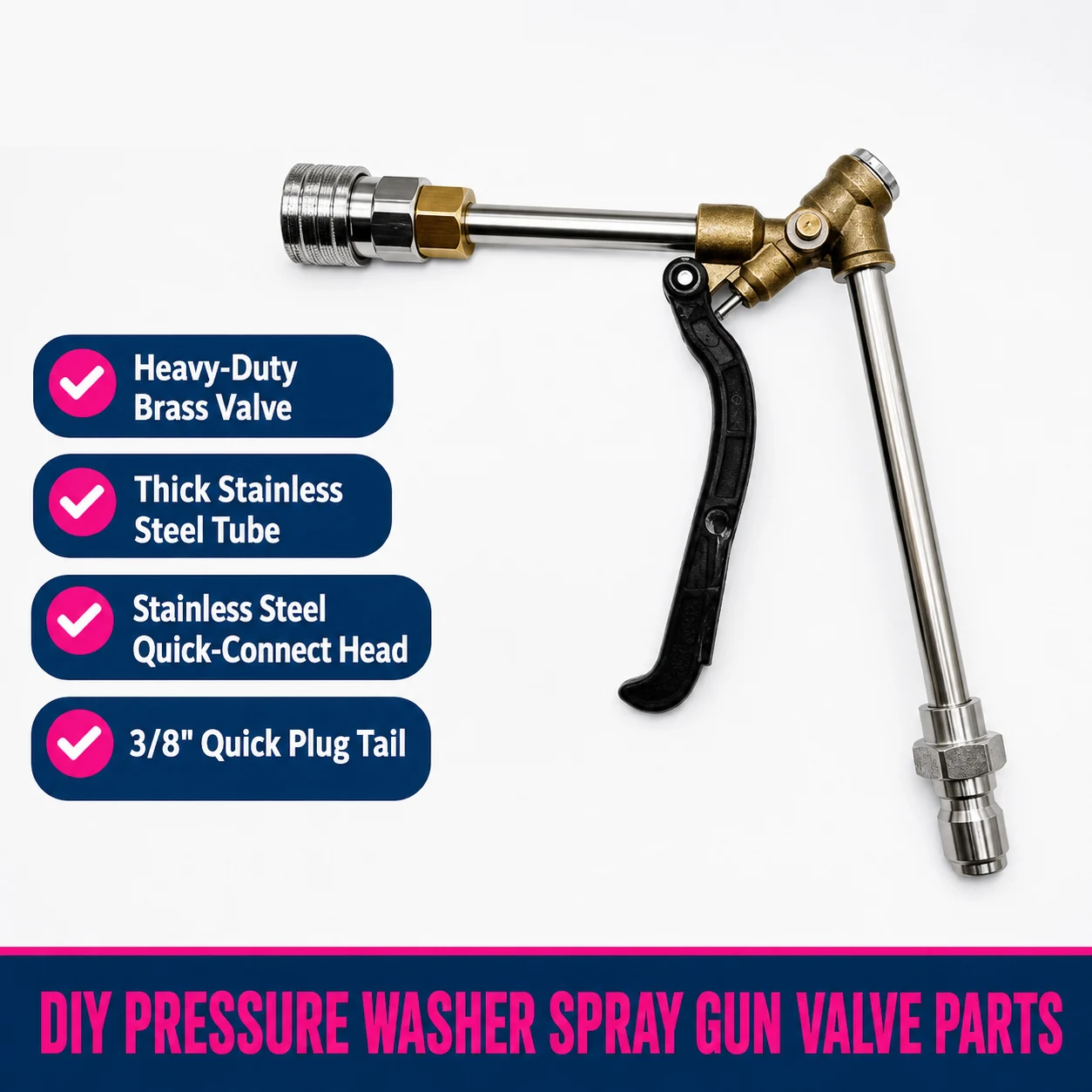 DIY High Pressure Power Washer Gun 3/8 quick plug 1/4 Quick Fit Compatible Water Sprayer for Car view 6