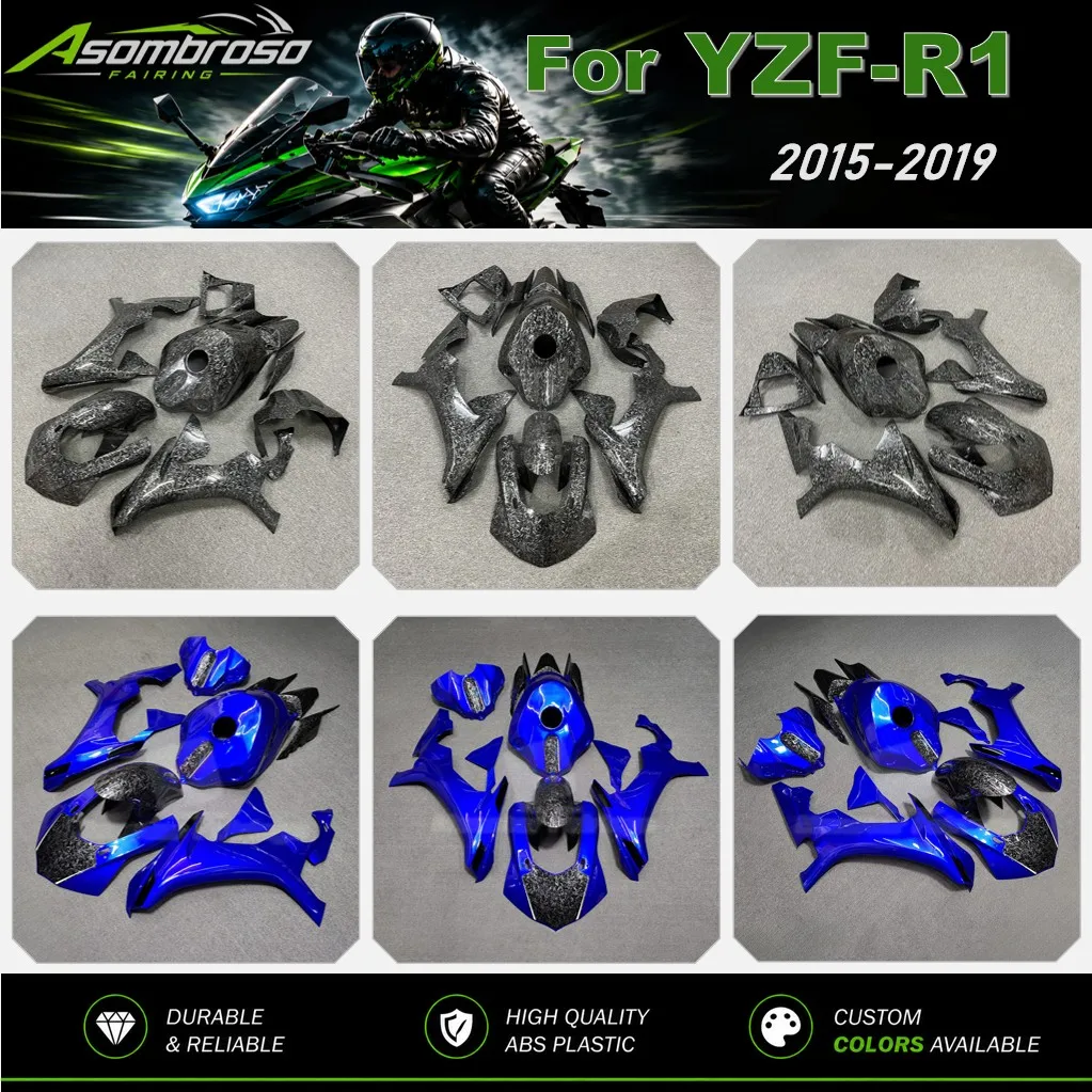 For Yamaha YZF R1 2015-2019 Fairing Kit ABS Plastic Injection Molded Motorcycle Bodywork Panels Forged Carbon Fiber Look