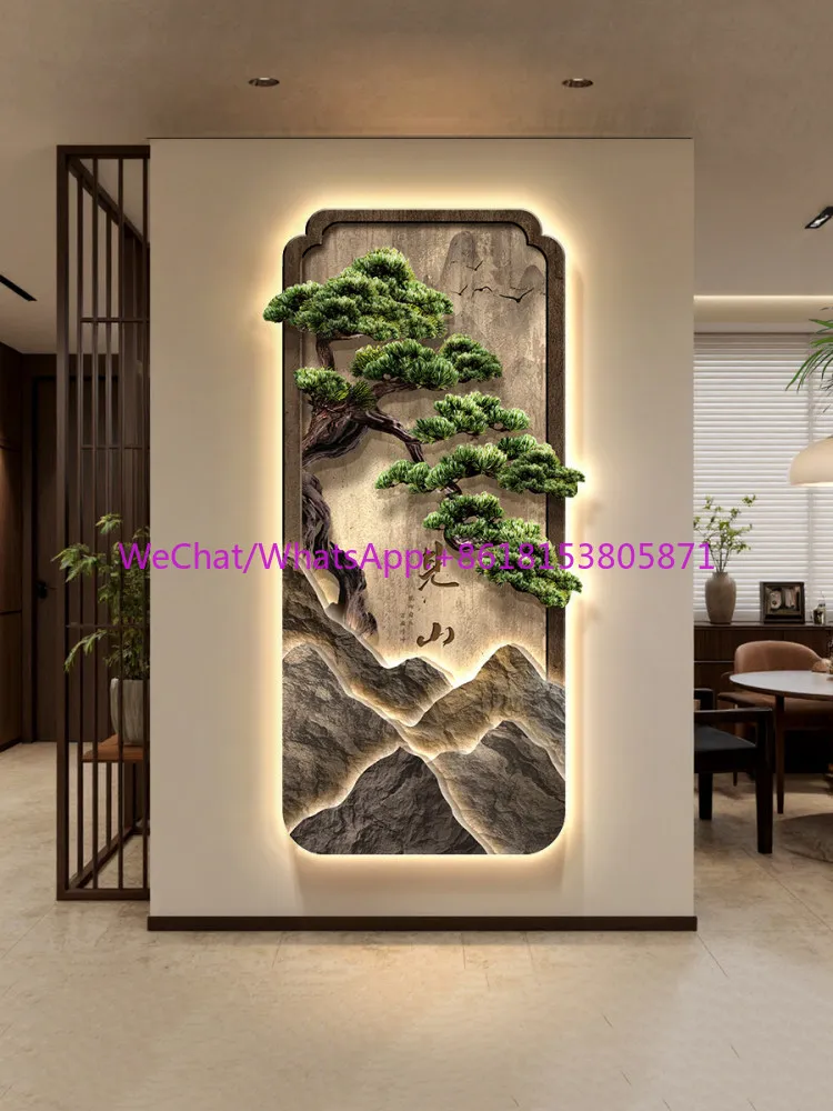 The welcome pine symbolizes a good corridor and aisle to hang paintings, wabi-sabi wind LED landscape light paintings