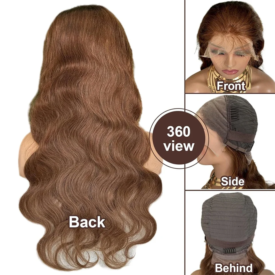 5x5 Предварительно вырезанный кружевной коричневый парик из человеческих волос с объемной волной Шоколадный цвет Предварительно выщипанный 30-дюймовый объемный волнистый парик Бесклеевые парики из человеческих волос