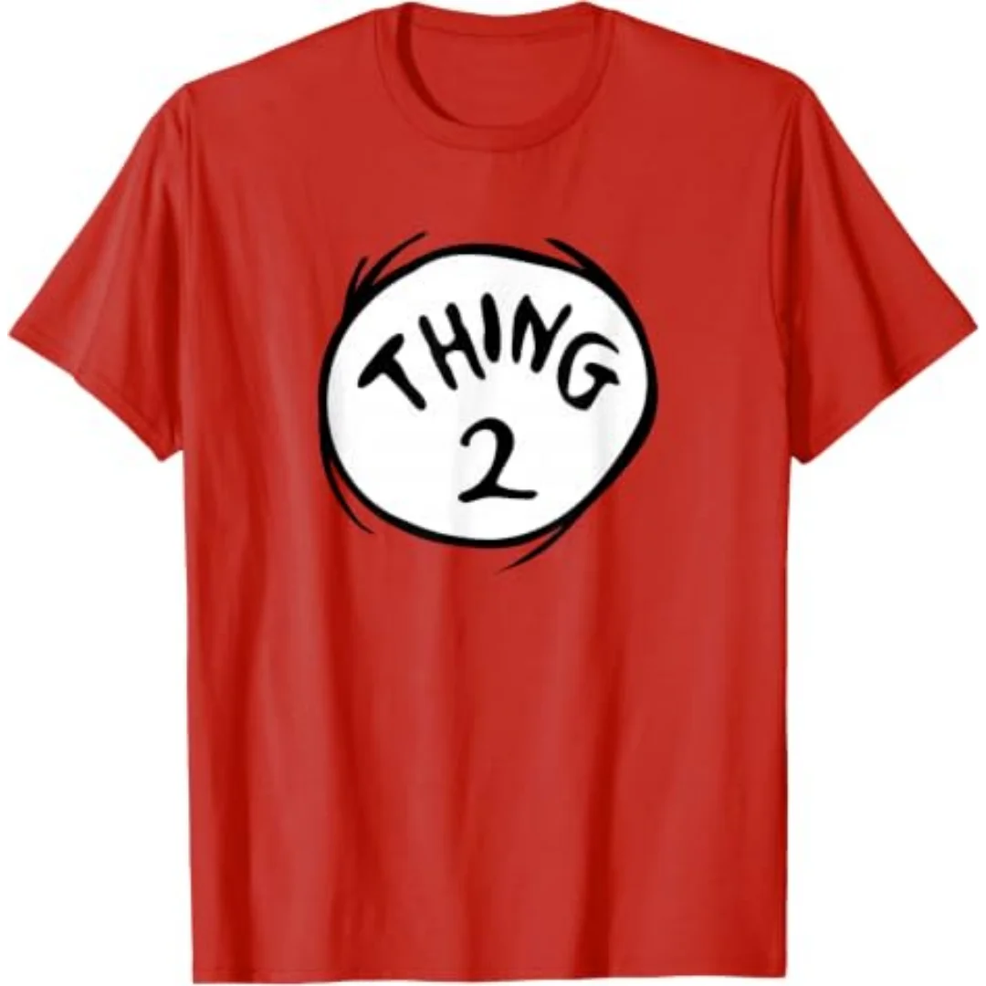 Thing 1 Thing 2 Emblem T-Shirt Cosplay Clothing The Cat In The Hat Cartoon Animation T Shirt Summer Men Women T-Shirt
