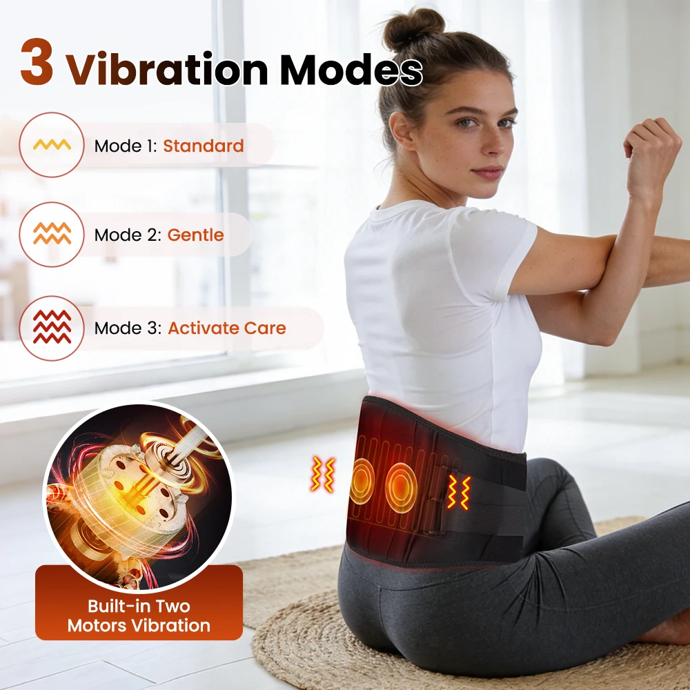 New Heating Waist Massager Belts Vibration Hot Compress Brace Belt Back Lumbar Fatigue Relax Massage Machine Heated Pad Electric