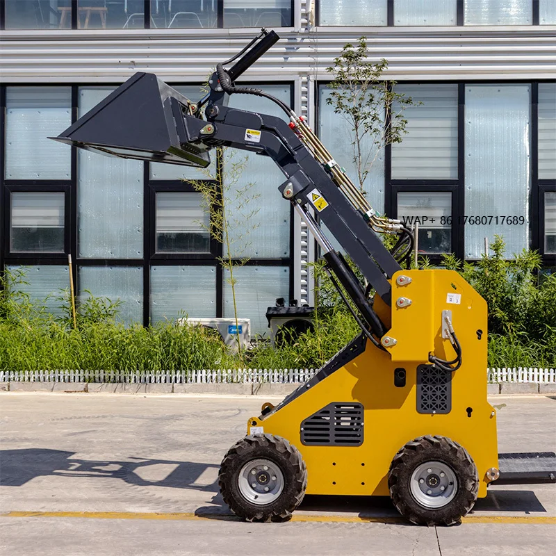 

New Mini Skid Steer Loader Crawler Wheel Skid Steer Loader Optional Attachment With Mulcher Rock Saw Sweeper Snow Blower Auger