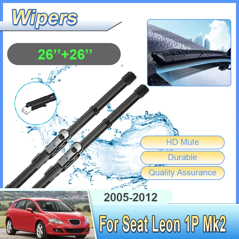 

Автомобильные передние щетки стеклоочистителя для Seat Leon 1P 2008, комплект кузова Mk2 2005-2012, прочные шумоподавляющие щетки стеклоочистителя, аксессуары
