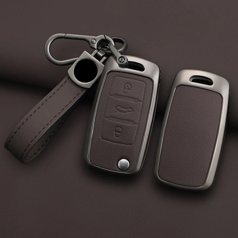 

Zinc Alloy Car Key Case Bag For Skoda VRS Octavia A5 A7 Fabia Superb Kodiaq Karoq Yeti Citigo Car Key Chain Metal Key Shell