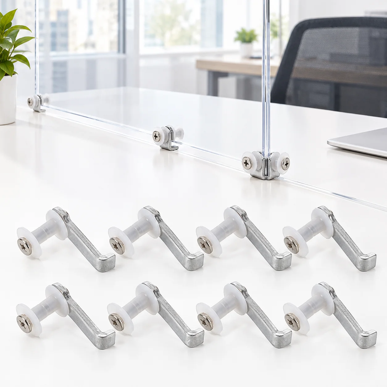 10pcs Carbon Steel Glass Partition Clip 2 Hole Glass Shelf Clamp Bracket For 8-10mm Heavy Duty Panel Fastener Display Office Use