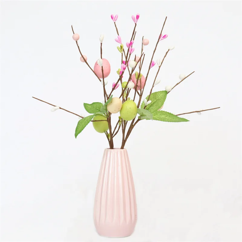 

5PCS Easter Egg Simulation Berry Silk Fake Artificial Flower in Bulk for Easter Decoration Festive Party Supplies