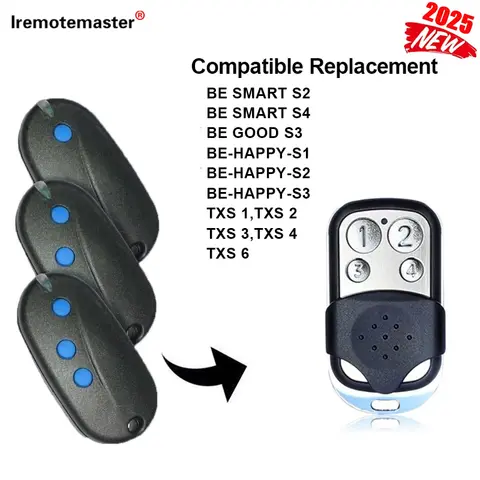 2025 nuevo para SEAV SMART S2/BE SMART S4/ BE GOOD S3/HAPPY-S1 Control remoto para puerta de garaje código fijo 433MHz copia remota por cara a cara
