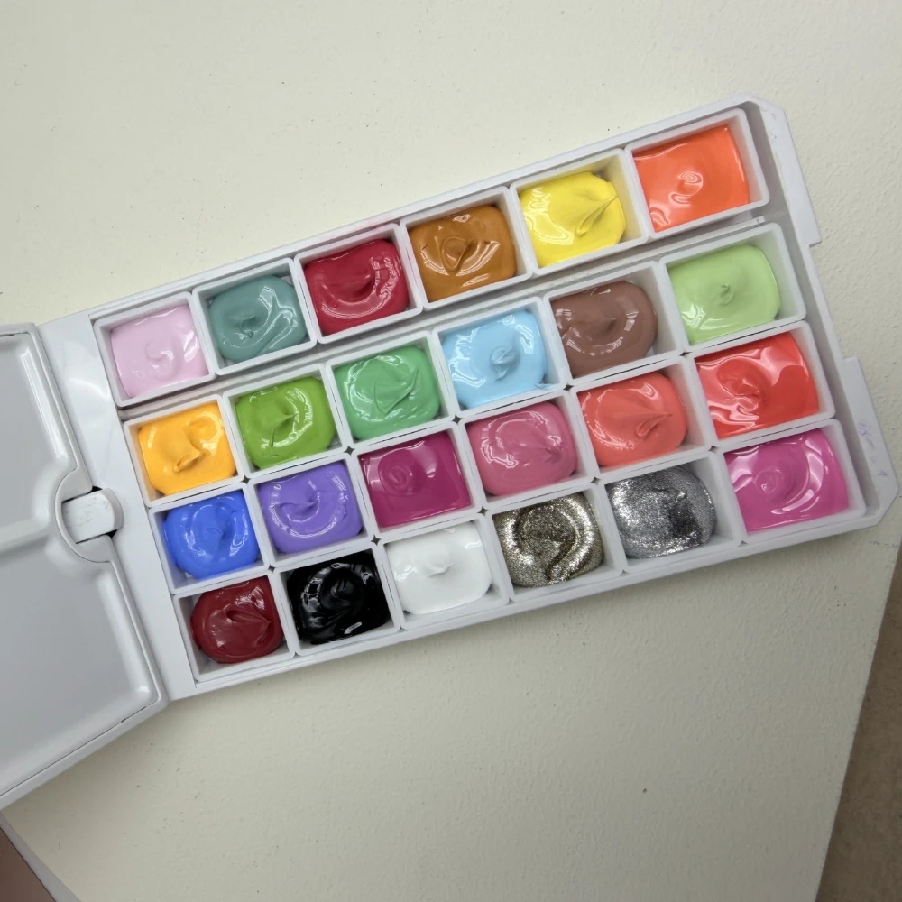 24Colors Pat Patting Gel Nail Polish Transfer French Design Soak Off UV LED Gel Varnishes Gradient Patting Gel Palette Manicure