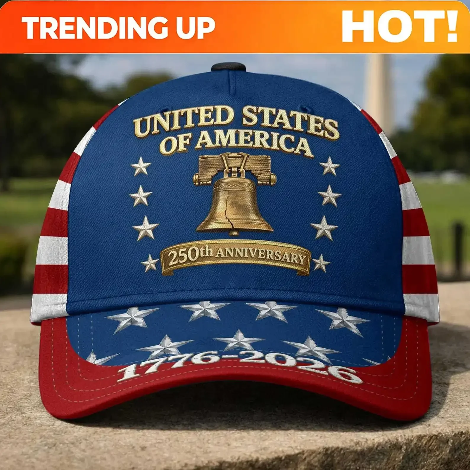 Customization United States Of America 250th Anniversary Baseball Cap, 4th Of July Hat, American Flag 1776–2026 Unisex Cap, Hat