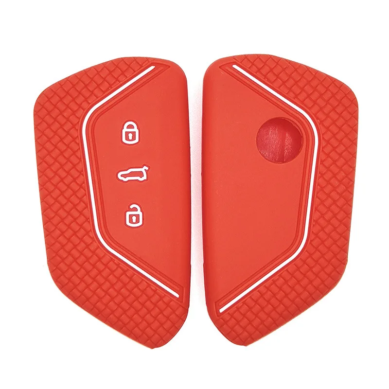 3 Button Silicone Key Case Cover For VW Golf 8 Mk8 GTI GTD R ID3 ID4 2020 For Skoda Octavia 4 8 A8 MK4 VAG Group 2021 Seat Leon