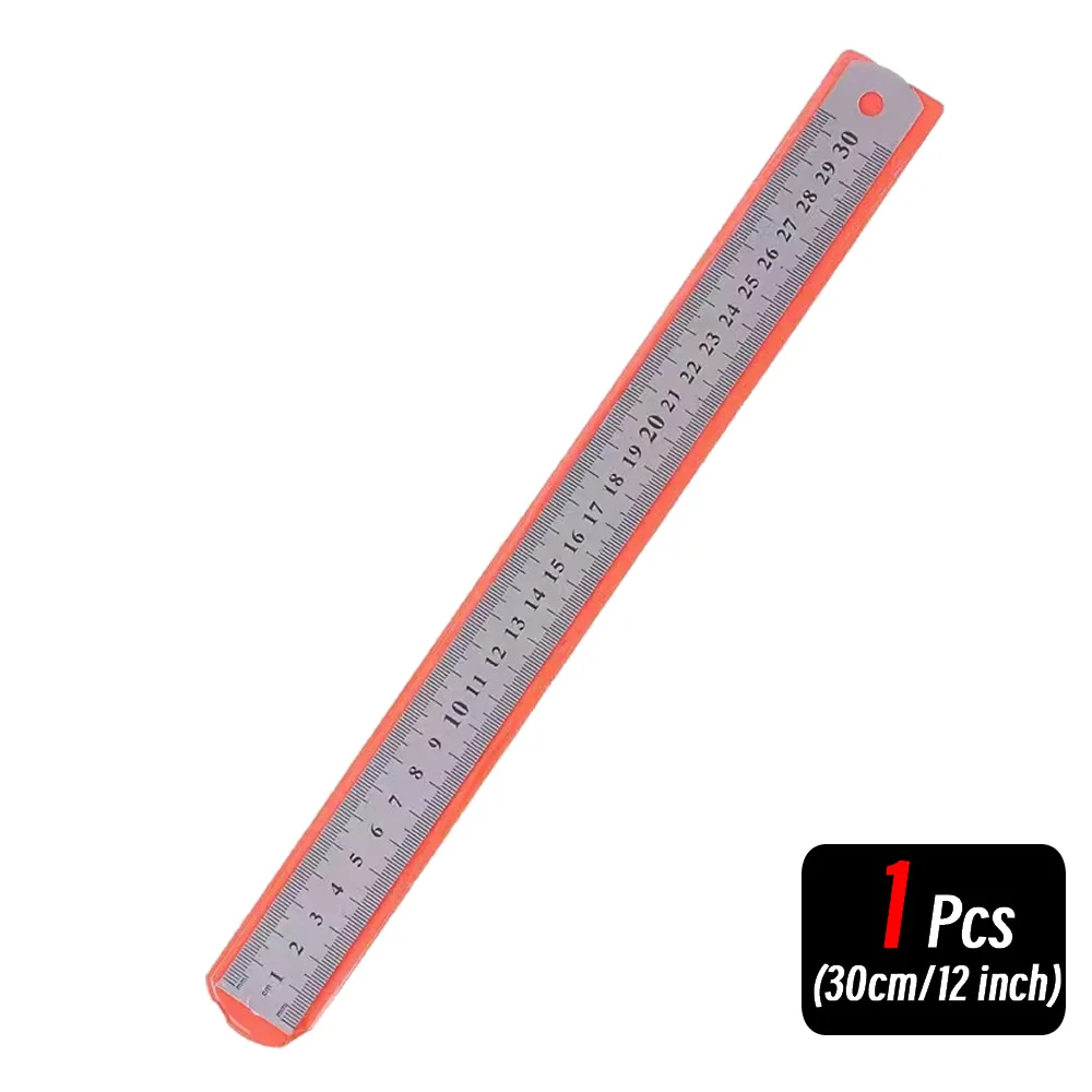 10P 15-30cm Roestvrij Stalen Metalen Rechte Liniaal Precisie Dubbelzijdig Precisie Meetinstrument Schaal Metrische Liniaal Accessoires