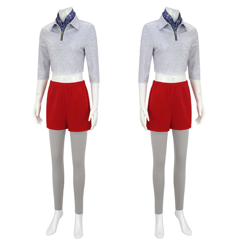TV Stranger Eleven Cosplay Costume Gray Top Red Mini Skirt Outfit Women Little Girls Soft Halloween Party Carnival Disguise view 5
