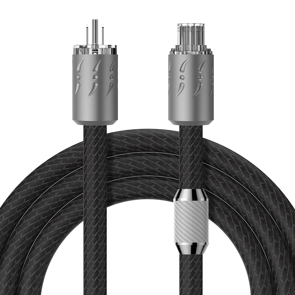 

VIBORG VP1501 US/EU Power Cable 16pcs Multplex Copper Audiophile AC Power Cord with Rhodium Plated EU/US Standard Plug