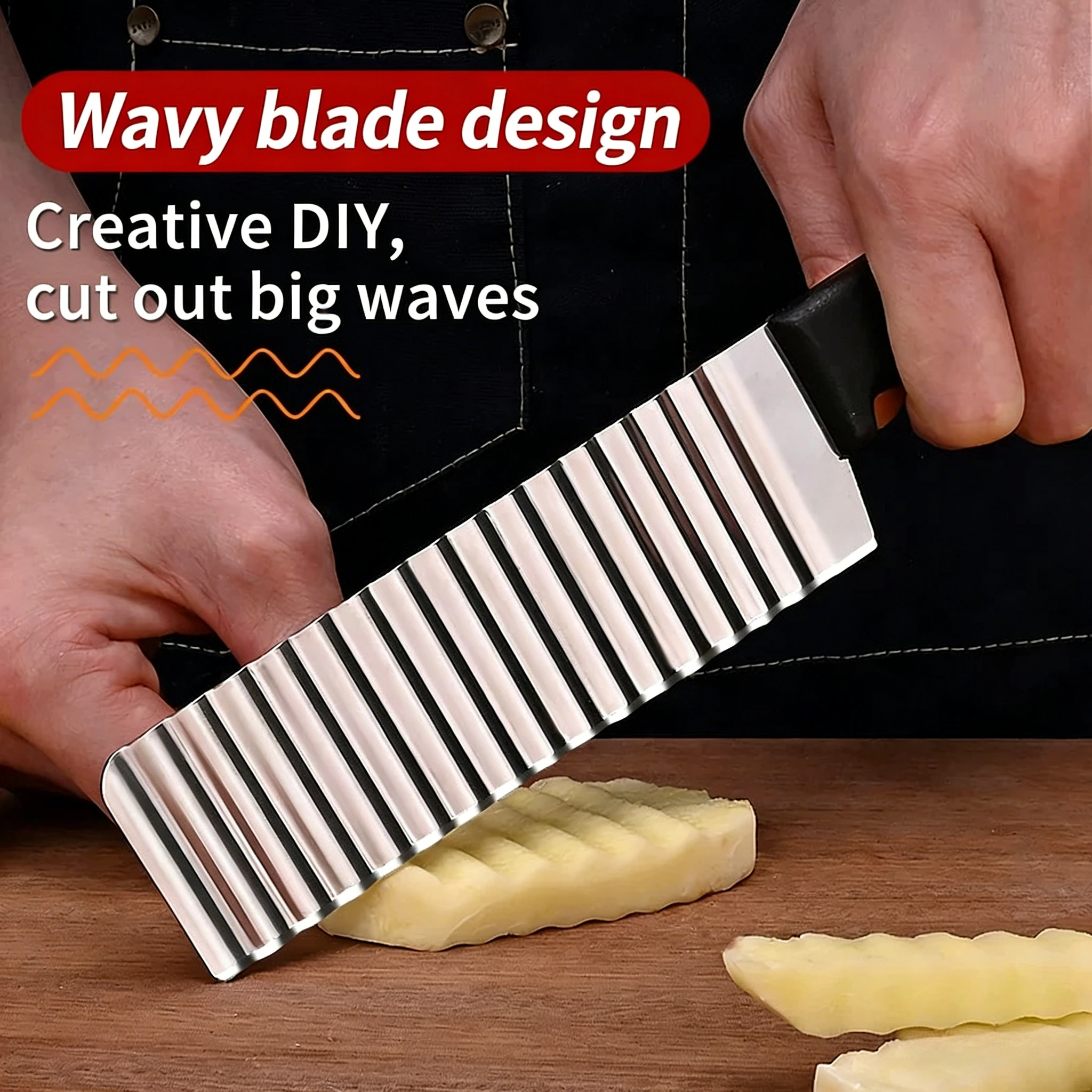 Kitchen Wavy Potato Cutter Household Stainless steel Slicer Multi-functional onion cutter, French fries making tools