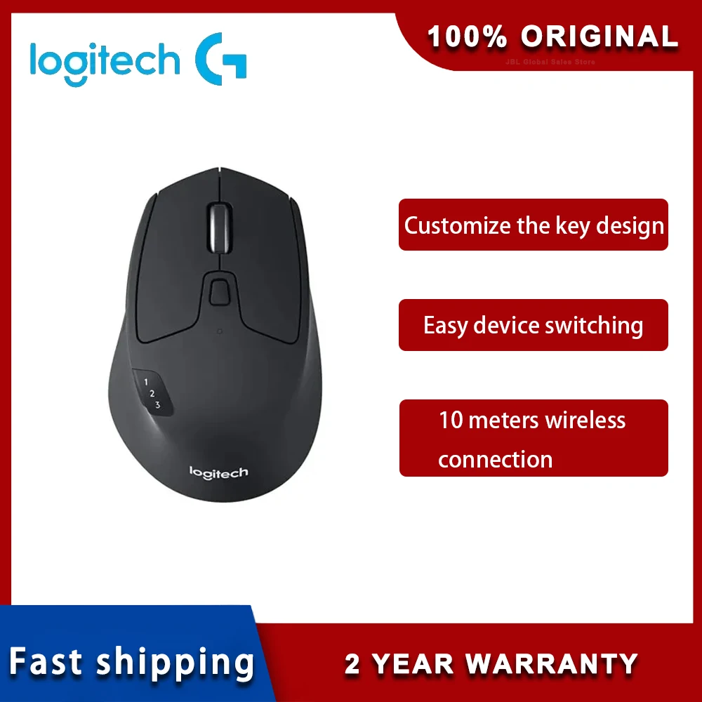 

Беспроводная мышь Logitech M720 Triathlon с несколькими устройствами, Bluetooth USB, унифицирующий приемник, 1000 точек на дюйм, 8 кнопок для ноутбука, ПК, Mac iPadOS
