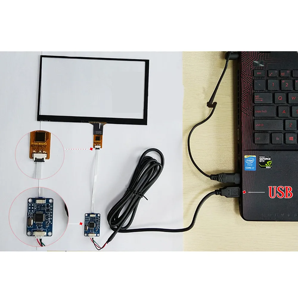 9 Zoll 210 mm * 125 mm Raspberry Pi Tablet PC Navigation kapazitiver Touch-Digitizer Touchscreen-Panel Glas USB-Treiberplatine