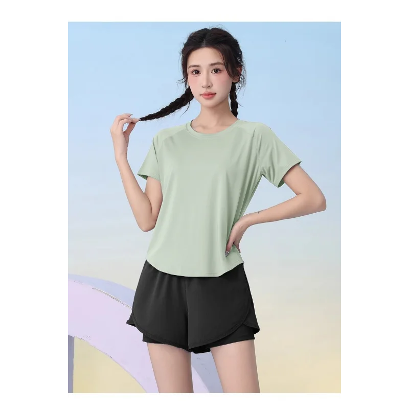

Running Women's Summer New Style Loose Morning Running Gym Casual Short-sleeved Thin Yoga Wear