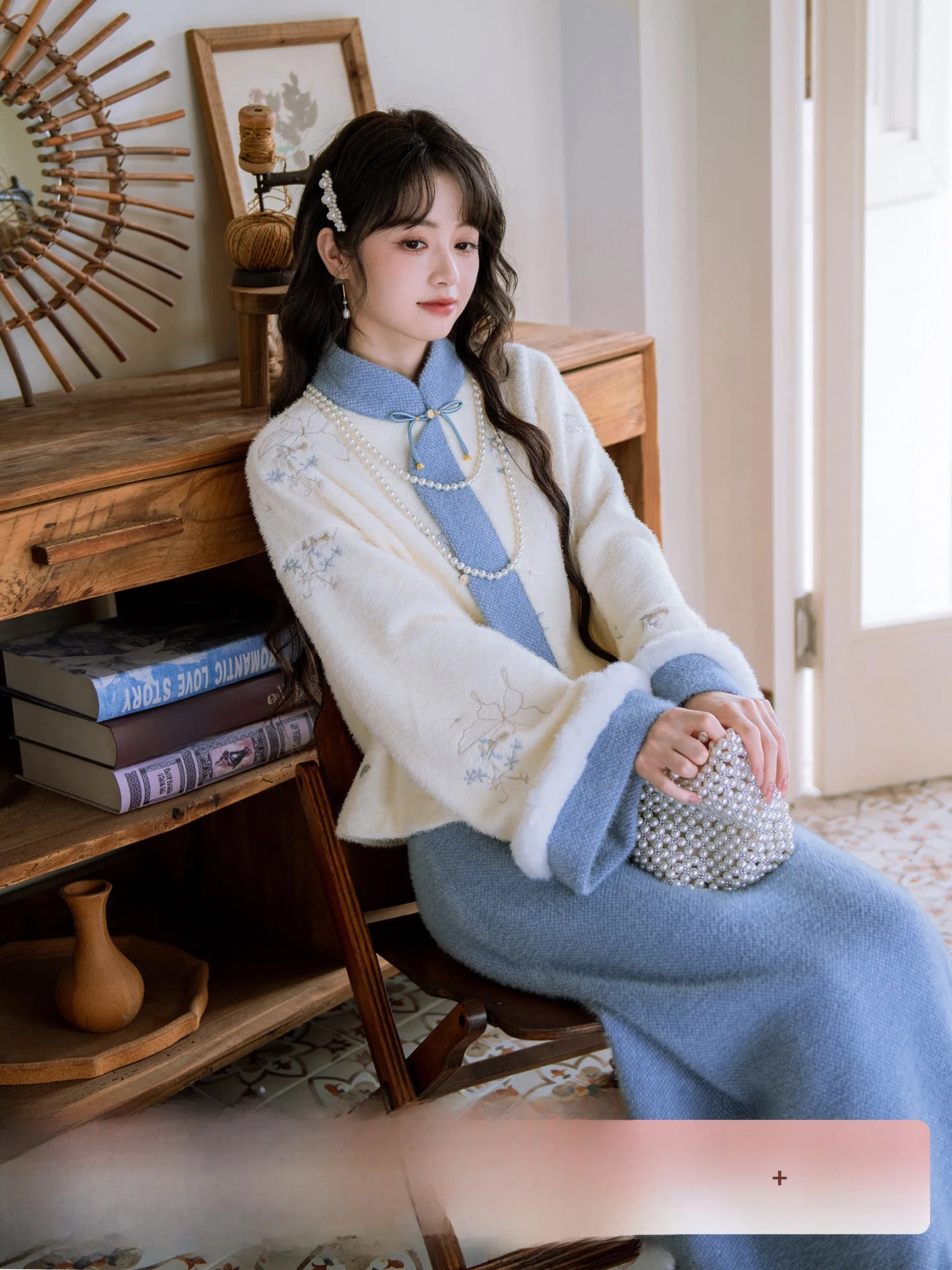 

Nanfeng Valley Flower Embroidery Fce Lined Jaet Chinese Sle Stand Collar Long Sve Women's Outerwear