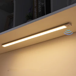 Sensor de movimiento ultradelgado para iluminación de armario, luces LED inalámbricas recargables por USB para cocina, armario, dormitorio