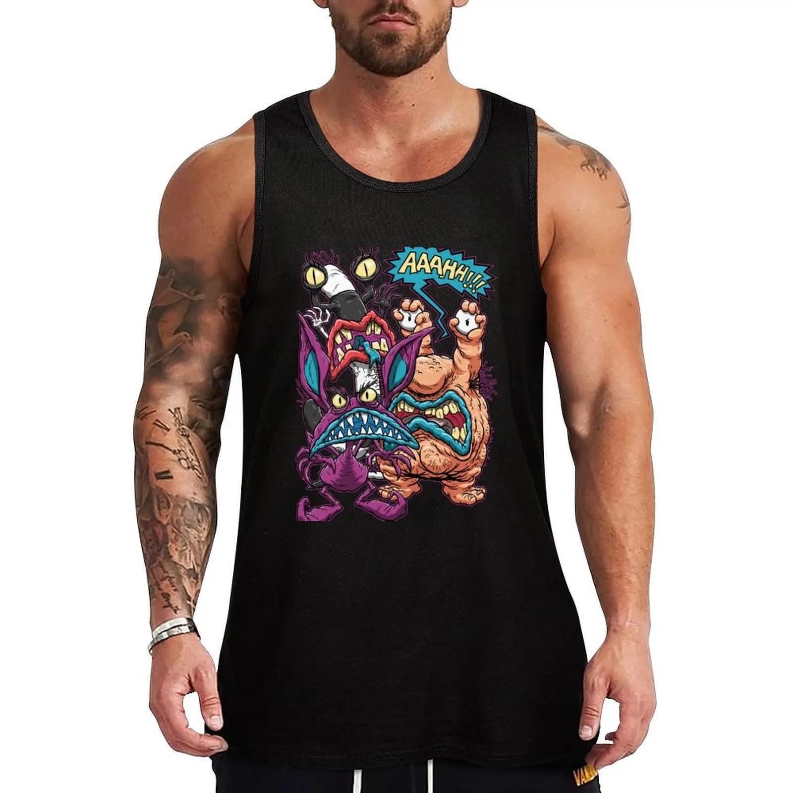 

AAAHH!!! Tank Top anime gym Clothing Men's gym t-shirt gym man