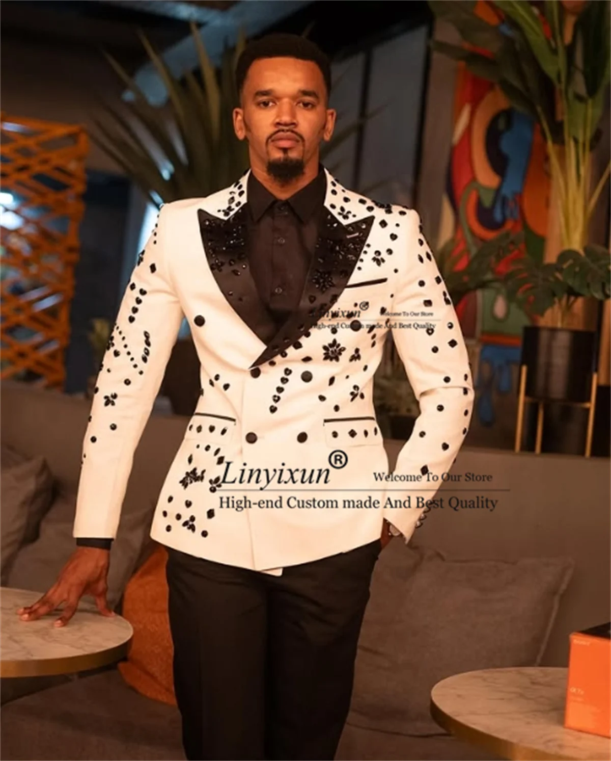 

Блестящие смокинги с металлической вышивкой, мужские костюмы, двубортные мужские пиджаки для жениха, мужские пиджаки для выпускного вечера, комплекты из 2 предметов, индивидуальные свадебные ropa hombre